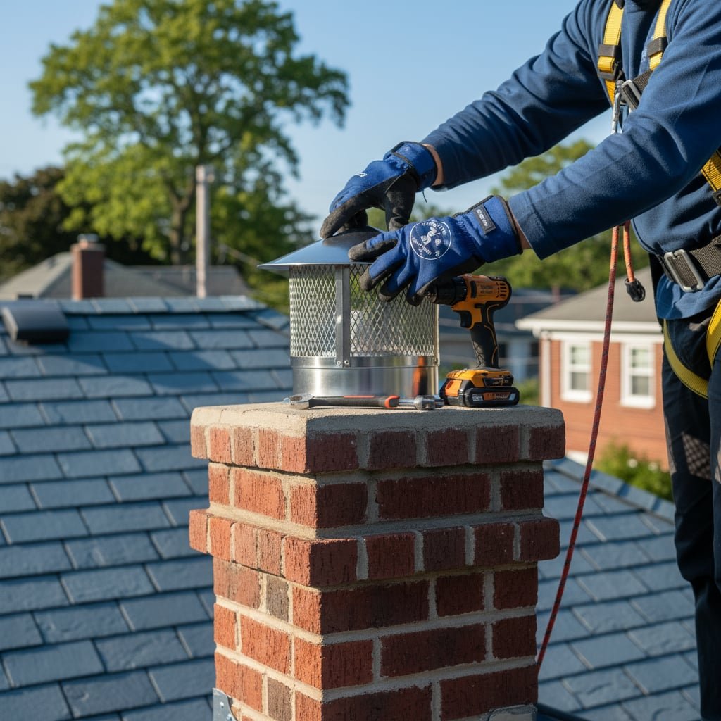 Boston Chimney Cap Installation